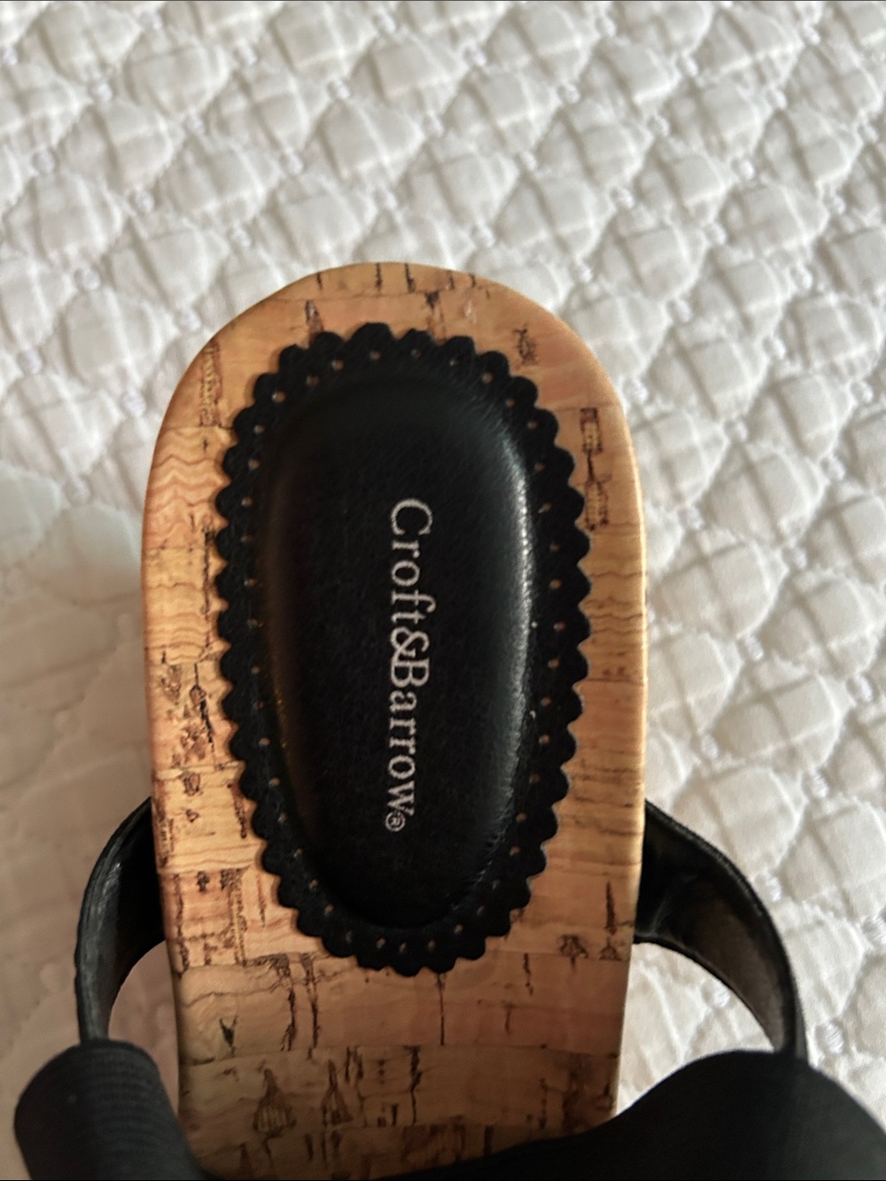 Croft & Barrow Black Cork Wedge Sandals with Elastic Back Size 10 - Picture 9 of 10